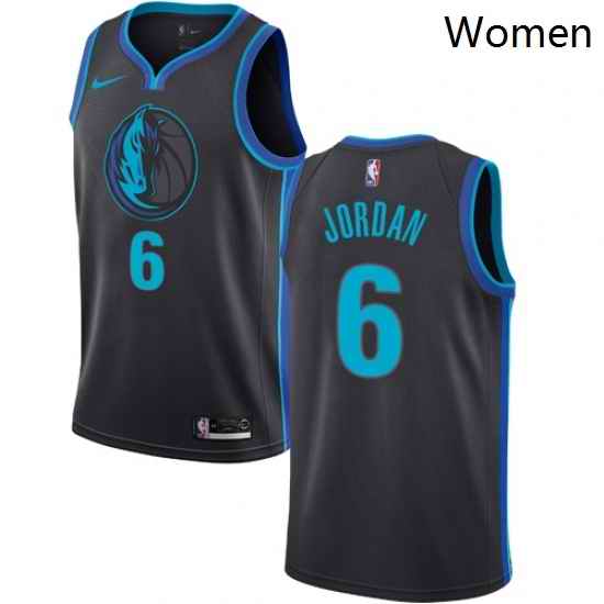 Womens Nike Dallas Mavericks 6 DeAndre Jordan Swingman Charcoal NBA Jersey City Edition